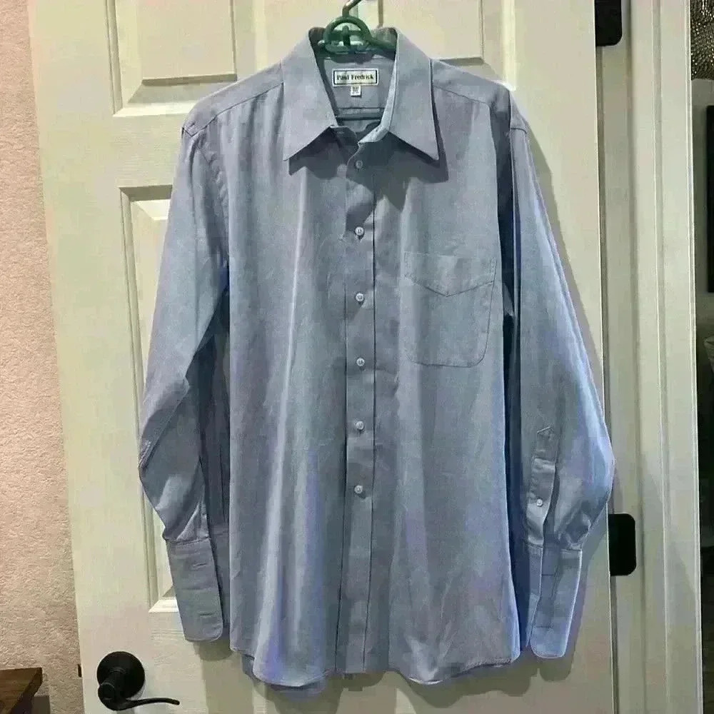 Paul Fredrick Long Sleeve Dress Shirt with Formal French Cuff. Size 16-33. - Picture 3 of 6
